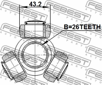 Febest 0116-ACV40 - Háromágú csillag, hajtótengely parts5.com