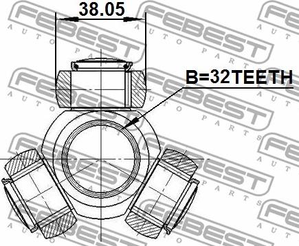 Febest 0116-CDT220 - Tripoda,cardan parts5.com