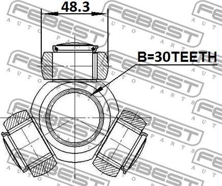 Febest 0116-GRJ120 - Tripoda,cardan parts5.com