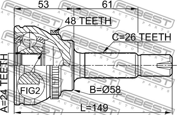 Febest 0110-055A48 - Set articulatie, planetara parts5.com