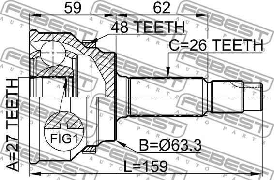 Febest 0110-061A48 - Set articulatie, planetara parts5.com