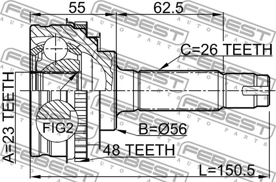 Febest 0110-010A48 - Set articulatie, planetara parts5.com