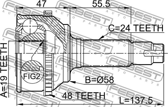 Febest 0110-073A48 - Set articulatie, planetara parts5.com