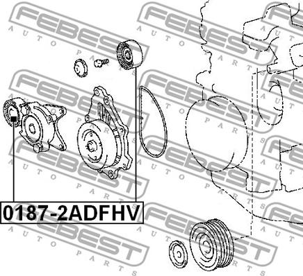 Febest 0187-2ADFHV - Szíjtárcsa / vezetőgörgő, hosszbordás szíj parts5.com