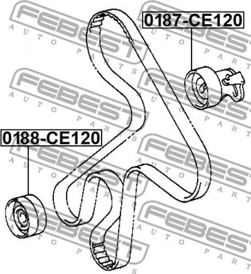 Febest 0187-CE120 - Rola intinzator,curea distributie parts5.com