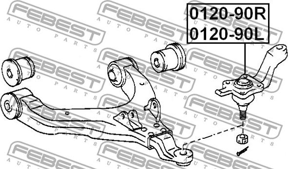 Febest 0120-90R - Articulatie sarcina / ghidare parts5.com