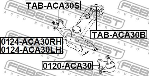 Febest TAB-ACA30S - Uložení, řídicí mechanismus parts5.com