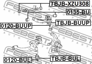 Febest 0135-BU - Suport brat suspensie parts5.com