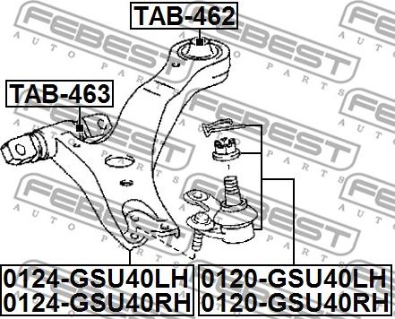 Febest 0120-GSU40RH - Articulatie sarcina / ghidare parts5.com