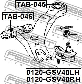 Febest 0120-GSV40LH - Articulatie sarcina / ghidare parts5.com