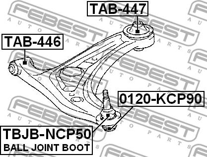 Febest TAB-447 - Suspensión, Brazo oscilante parts5.com