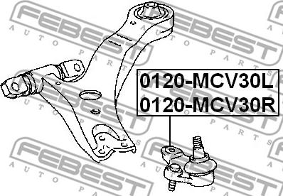 Febest 0120-MCV30R - Articulatie sarcina / ghidare parts5.com