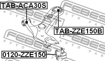 Febest TAB-ZZE150B - Uložení, řídicí mechanismus parts5.com