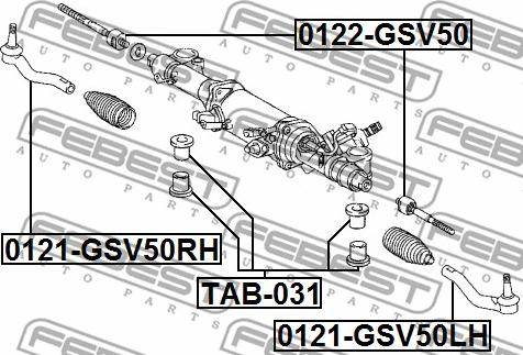 Febest 0122-GSV50 - Articulatie axiala, cap de bara parts5.com