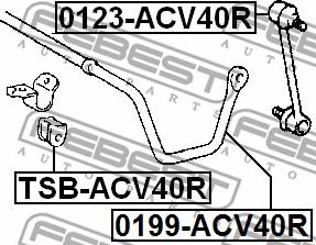 Febest 0199-ACV40R - Bara stabilizatoare,suspensie parts5.com