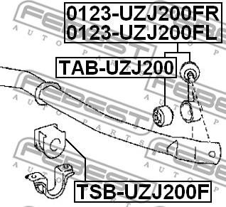 Febest TAB-UZJ200 - Lagar, fixare ax parts5.com