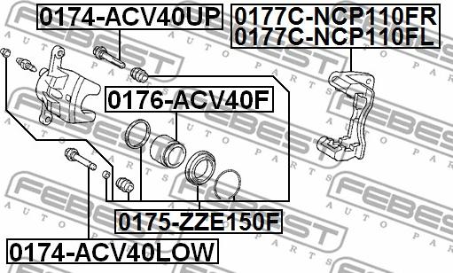 Febest 0174-ACV40UP - Surub ghidare, etrier frana parts5.com