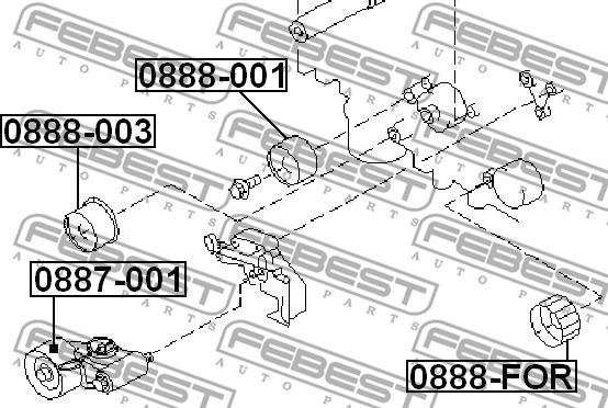 Febest 0888-003 - Obehová / vodiaca kladka ozubeného remeňa parts5.com