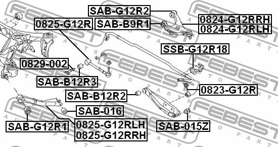 Febest 0823-G12R - Tyč / Vzpera stabilizátora parts5.com