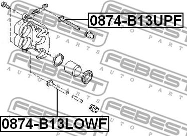 Febest 0874-B13LOWF - Kılavuz pimi, fren kaliperi parts5.com