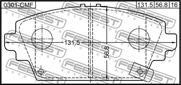 Febest 0301-CMF - Brake Pad Set, disc brake parts5.com