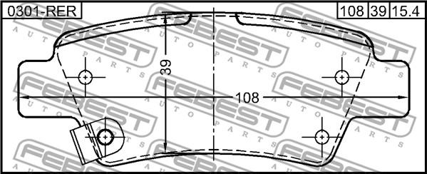 Febest 0301-RER - Komplet zavornih oblog, ploscne (kolutne) zavore parts5.com