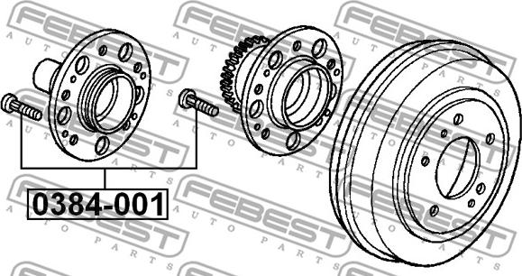 Febest 0384-001 - Μπουλόνι τροχού parts5.com