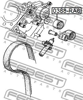 Febest 0388-RA6 - Deflection / Guide Pulley, timing belt parts5.com