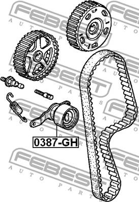 Febest 0387-GH - Spannrolle, Zahnriemen parts5.com