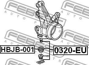 Febest 0320-EU - Przegub mocujący / prowadzący parts5.com