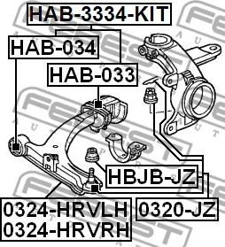 Febest 0320-JZ - Taşıyıcı / kılavuz mafsalı parts5.com