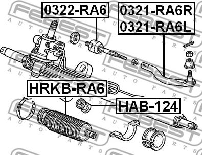 Febest 0322-RA6 - Sisemine rooliots,roolivarras parts5.com