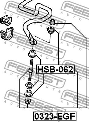 Febest HSB-062 - Kiinnike, tukivarsi parts5.com