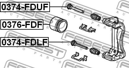 Febest 0374-FDUF - Sworzeń prowadzący, zacisk hamulca parts5.com