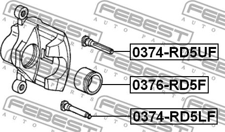 Febest 0374-RD5UF - Boulon de guidage, étrier de frein parts5.com