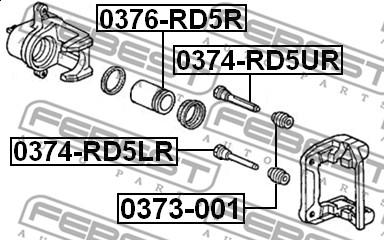 Febest 0374-RD5UR - Surub ghidare, etrier frana parts5.com