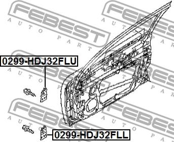 Febest 0299-HDJ32FLL - Door Hinge parts5.com