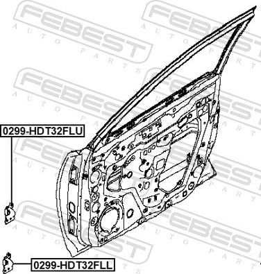 Febest 0299-HDT32FLL - Door Hinge parts5.com