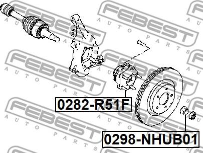 Febest 0298-NHUB01 - Piulita ax, planetara parts5.com