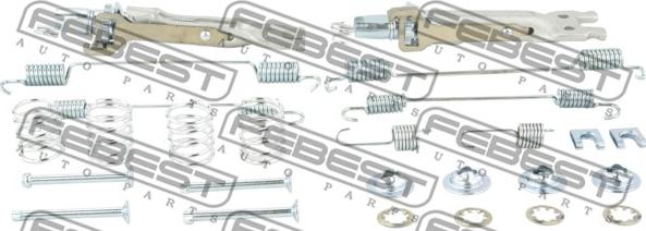 Febest 0204-G15RAR-KIT - Tartozékkészlet, rögzítőfék pofa parts5.com