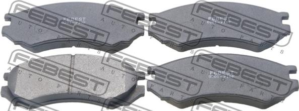 Febest 0201-P10F - Brake Pad Set, disc brake parts5.com