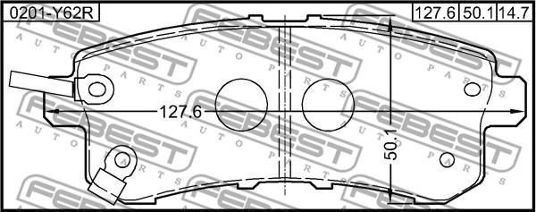 Febest 0201-Y62R - Brake Pad Set, disc brake parts5.com