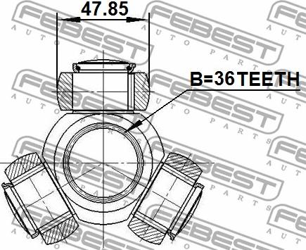 Febest 0216-Z50 - Tripoda,cardan parts5.com