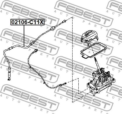 Febest 02106-C11X - Timoniera, transmisie automata parts5.com