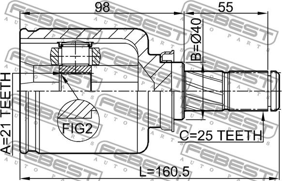 Febest 0211-E11AT - Nivelsarja, vetoakseli parts5.com