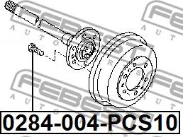 Febest 0284-004-PCS10 - Колесен болт parts5.com