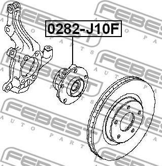 Febest 0282-J10F - Wheel Hub parts5.com