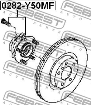 Febest 0282-Y50MF - Wheel Hub parts5.com