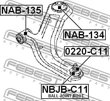 Febest 0220-C11 - Przegub mocujący / prowadzący parts5.com