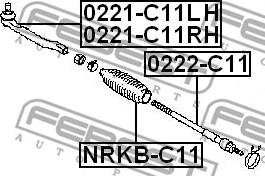 Febest 0222-C11 - Axiális csukló, vezetőkar parts5.com